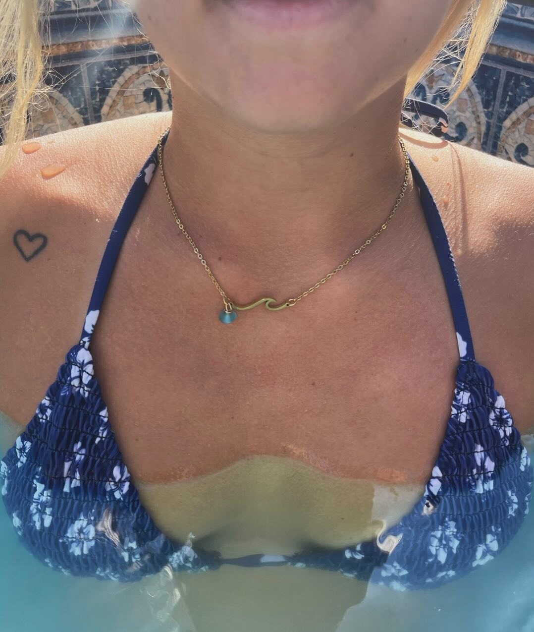 The Wave & Sea Glass Chain Necklace