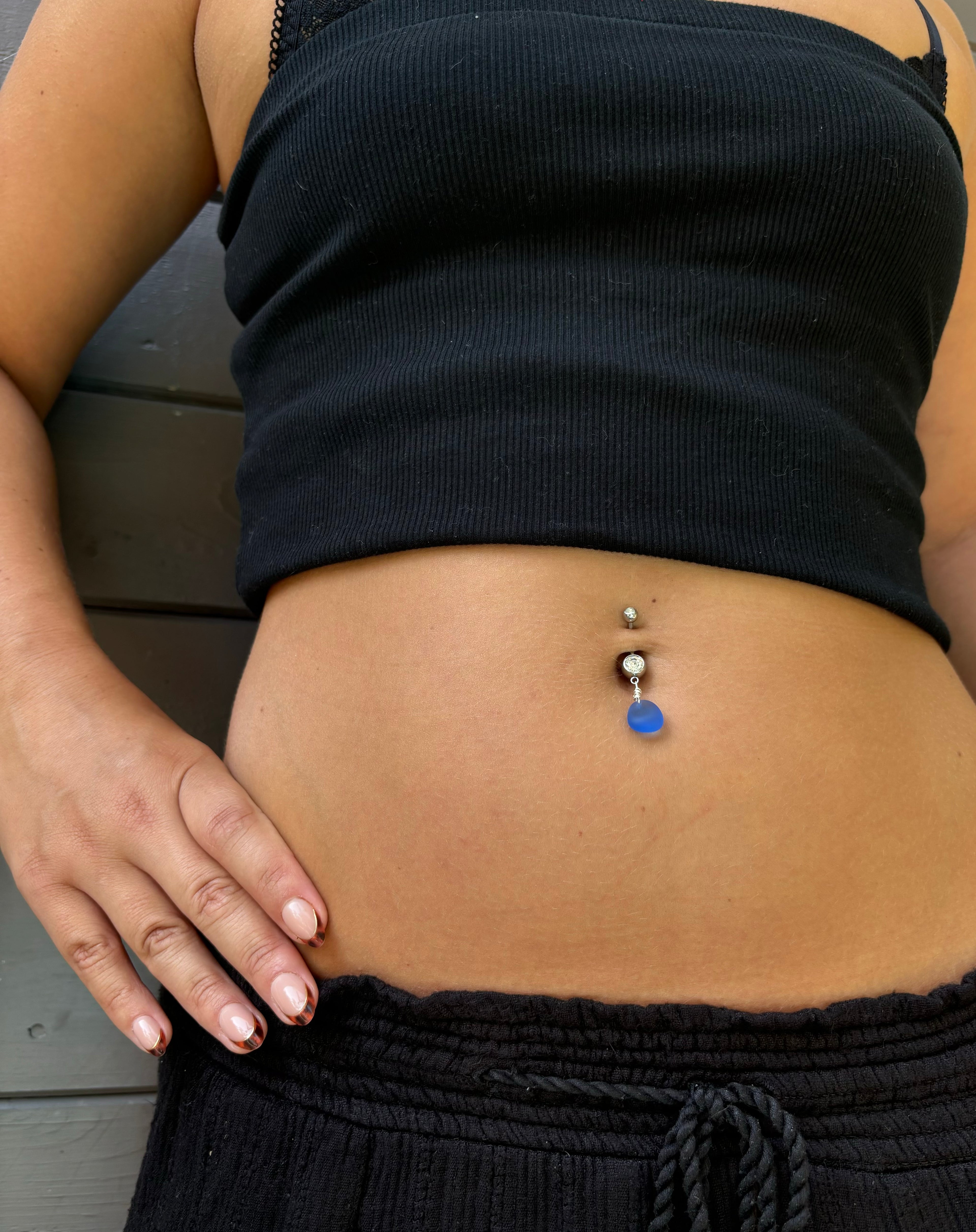 Sea Glass Belly Ring
