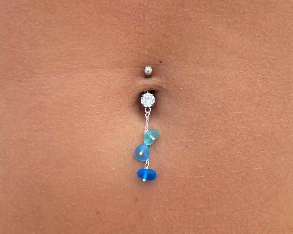 Tidal Wave Sea Glass Belly Ring