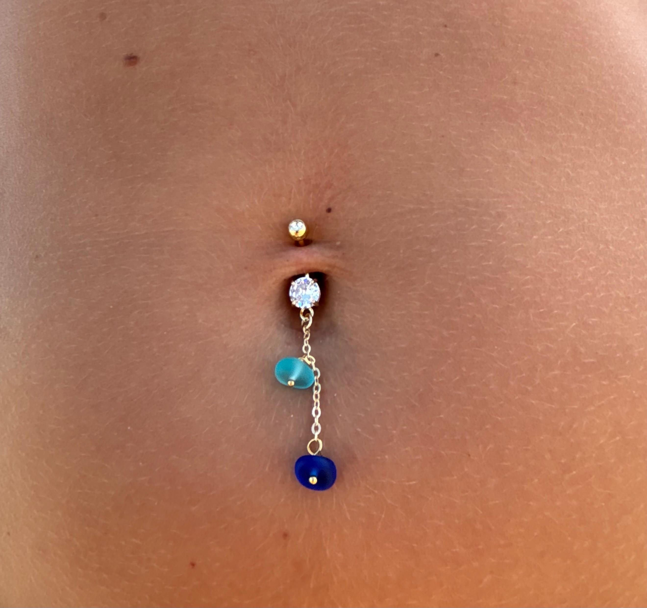 Two Drop Belly Ring