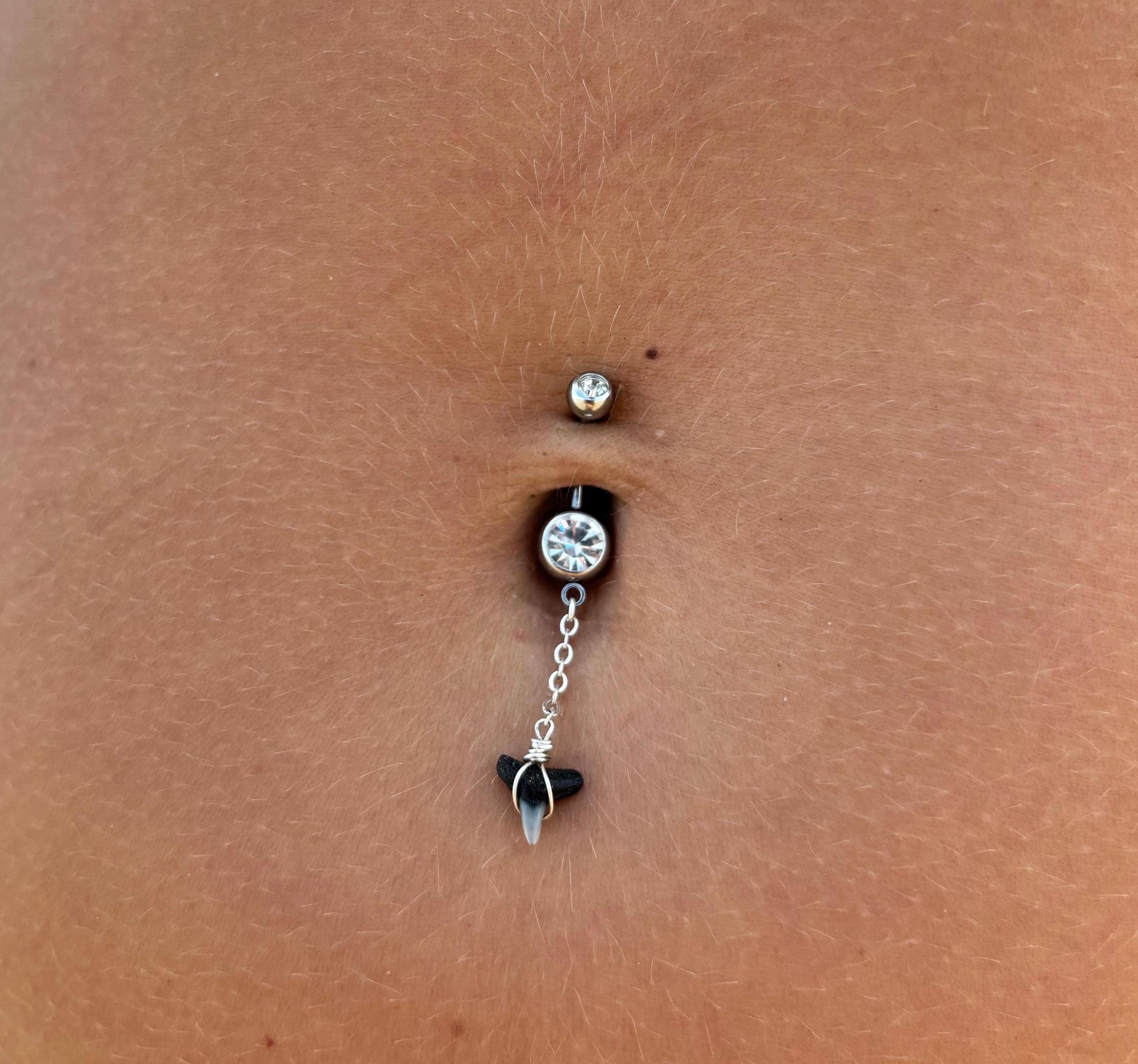 Shark Tooth Drop Belly Ring