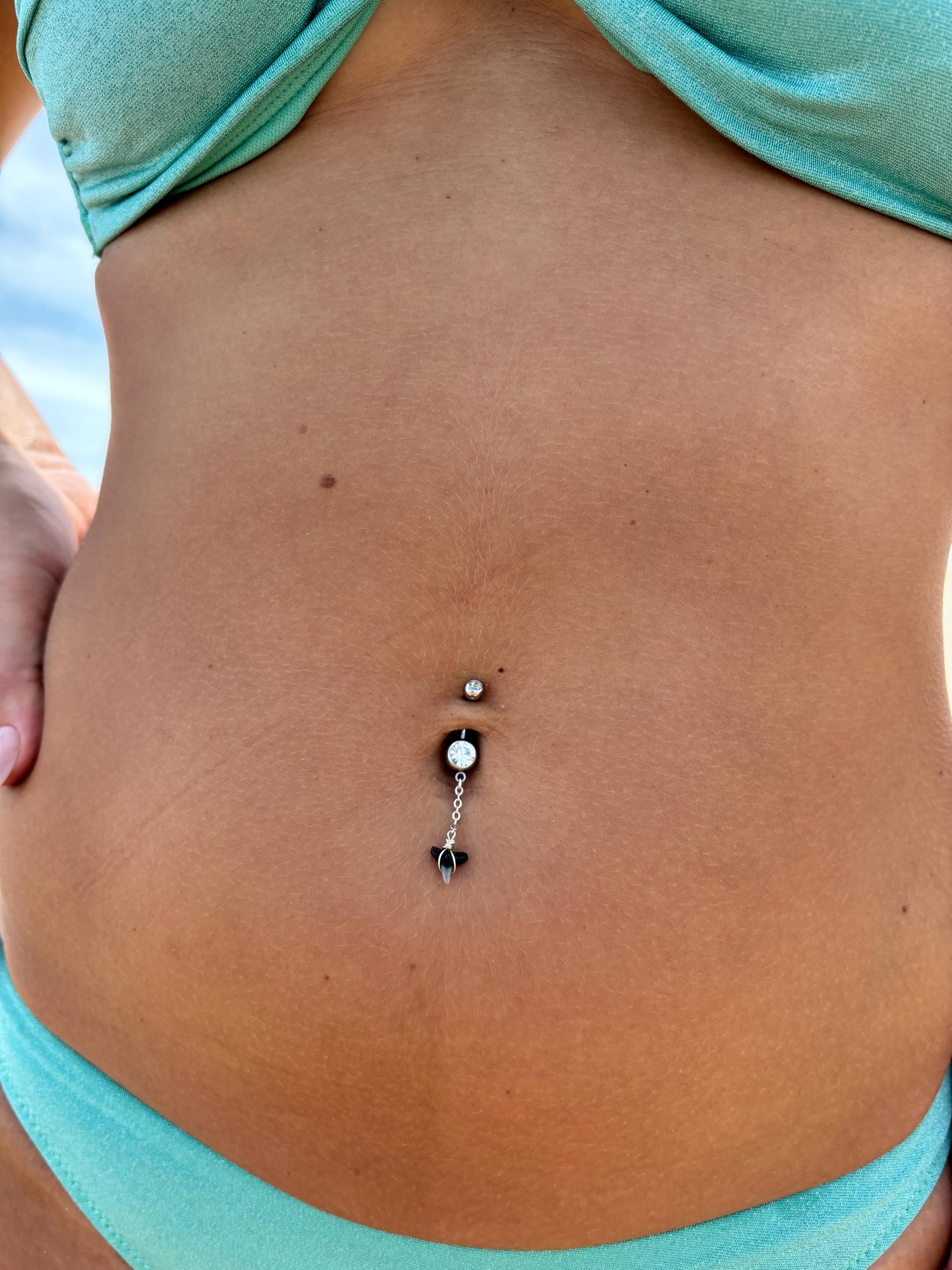 Shark Tooth Drop Belly Ring