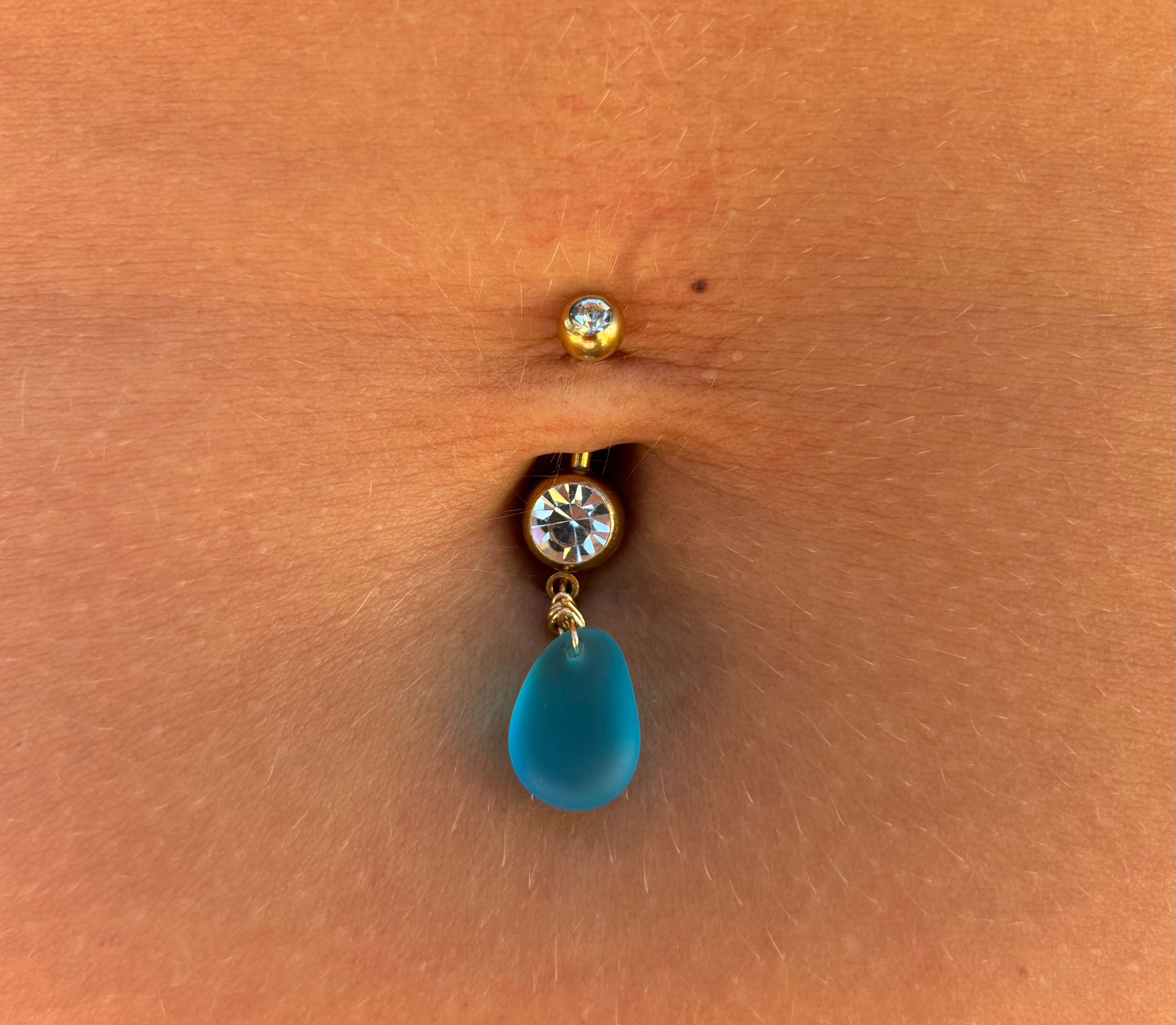 Sea Glass Belly Ring