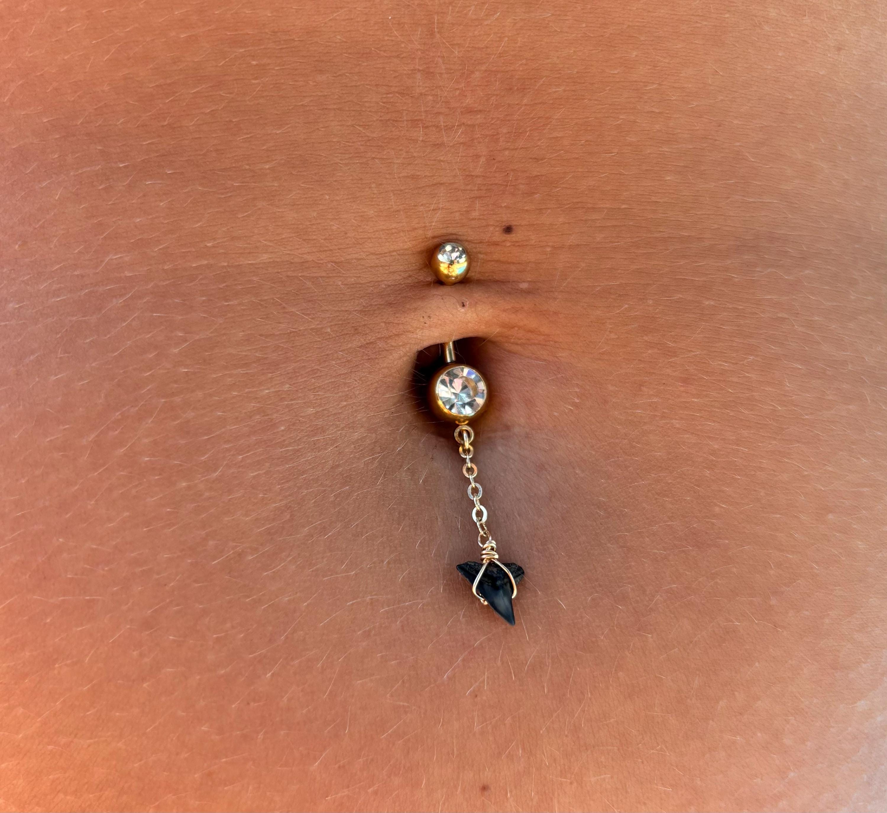 Shark Tooth Drop Belly Ring