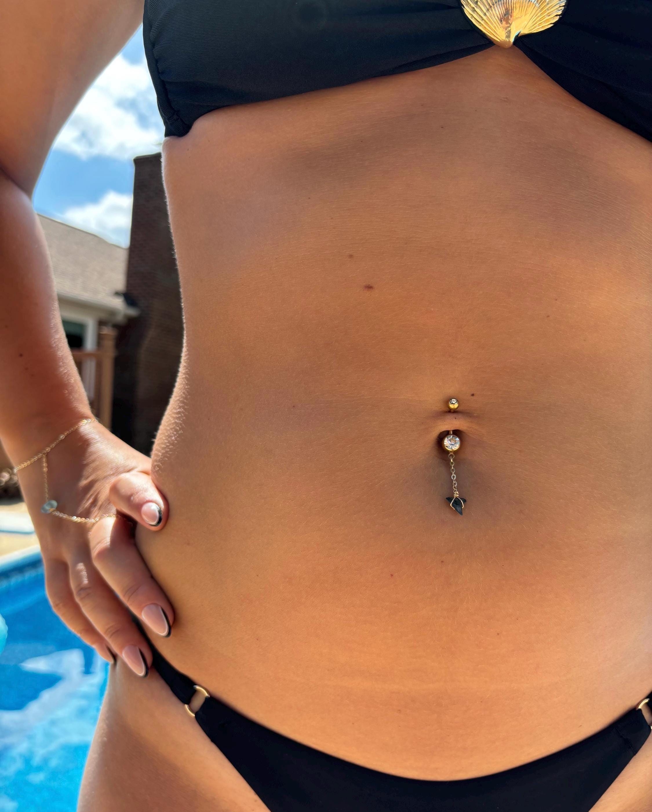 Shark Tooth Drop Belly Ring