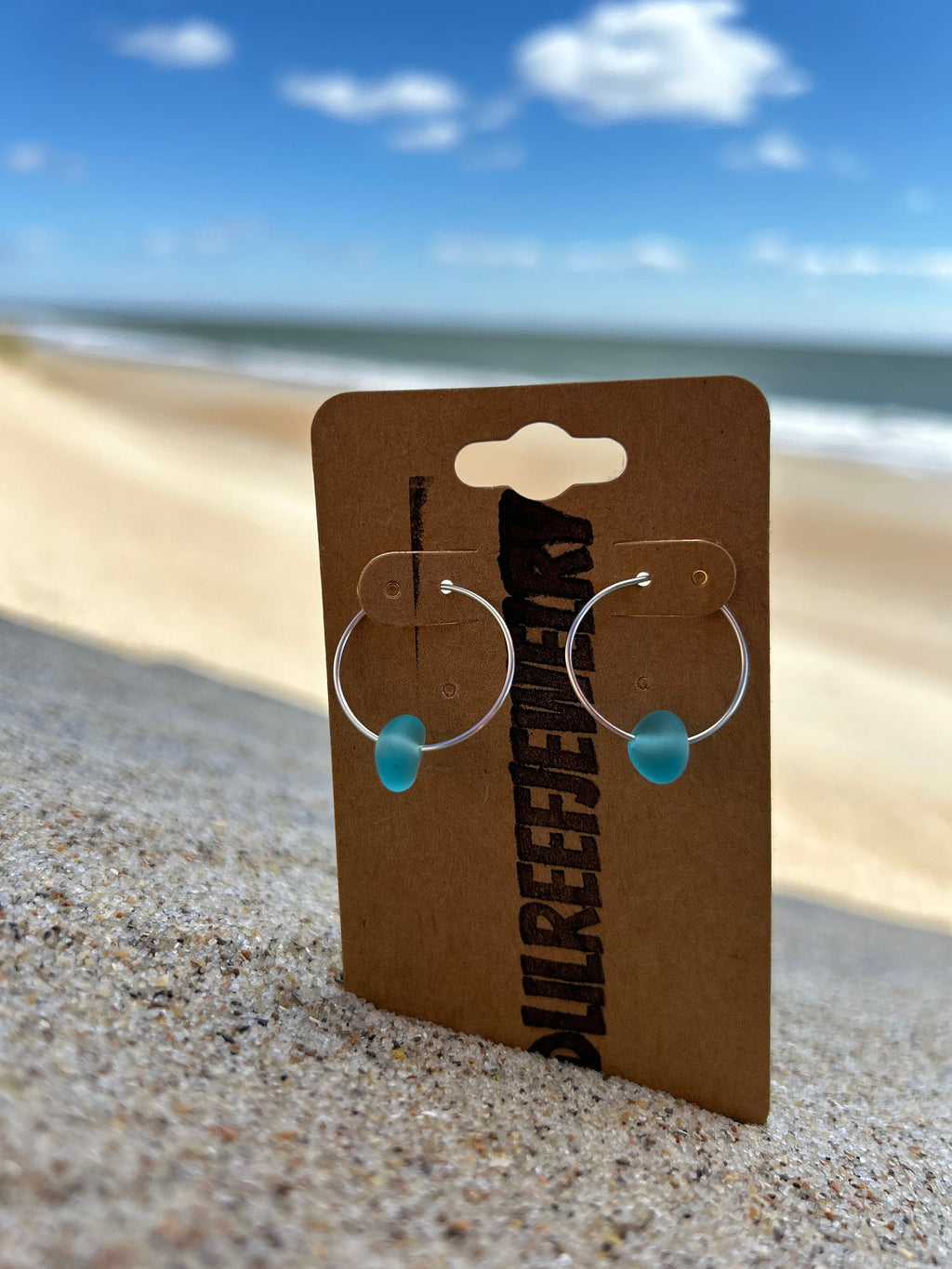 Sea Glass Hoops