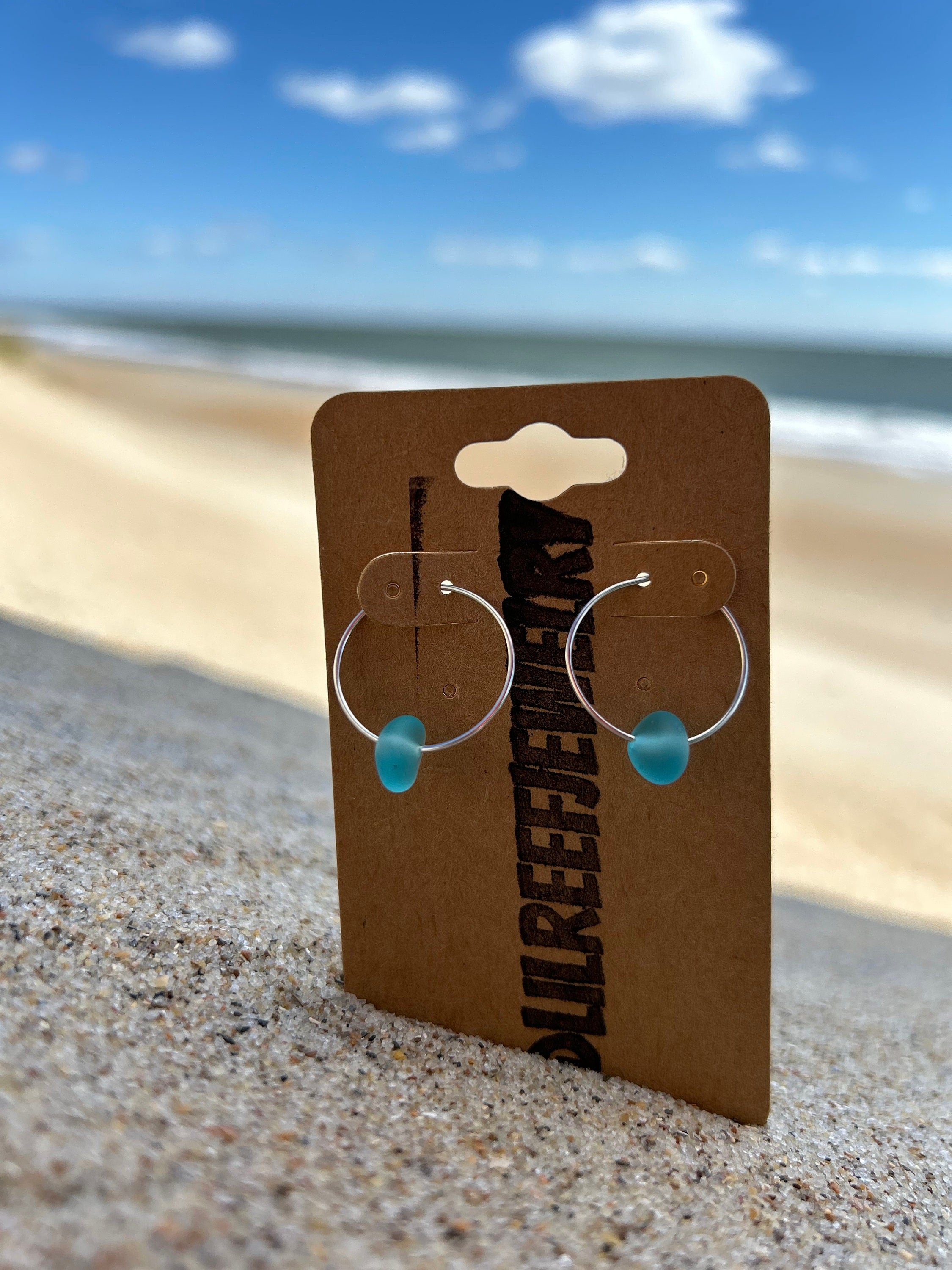 Sea Glass Hoops