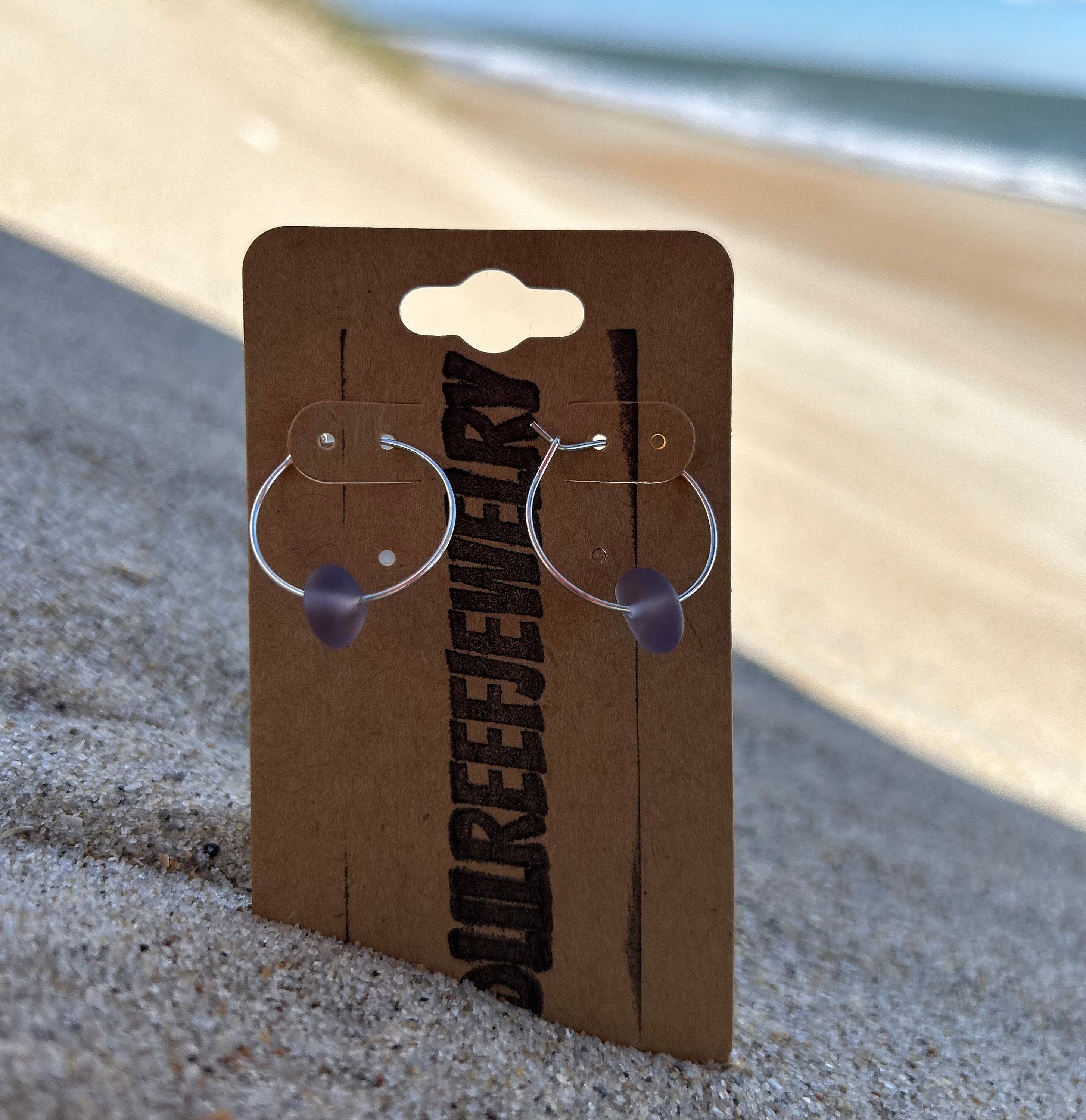 Sea Glass Hoops
