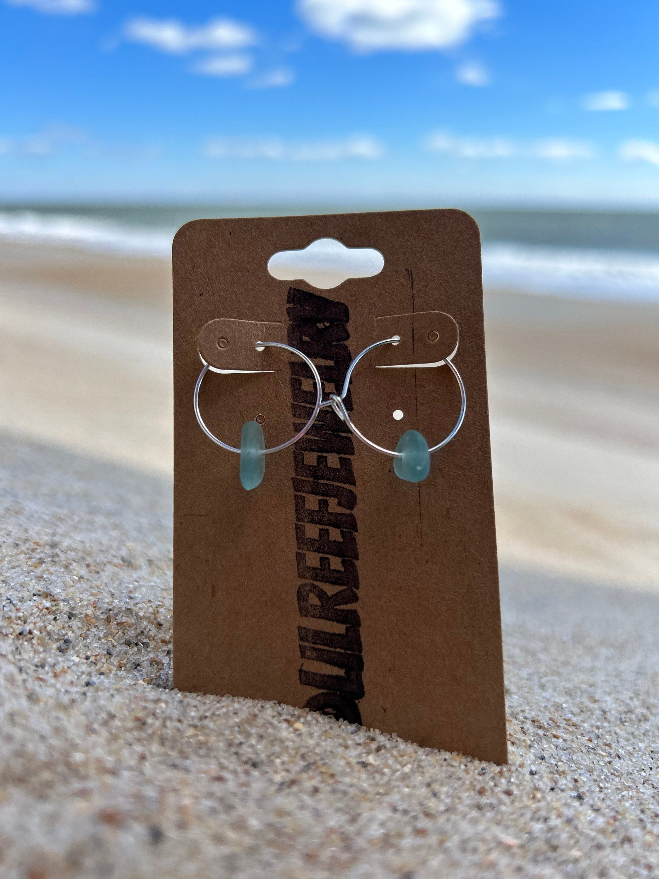 Sea Glass Hoops
