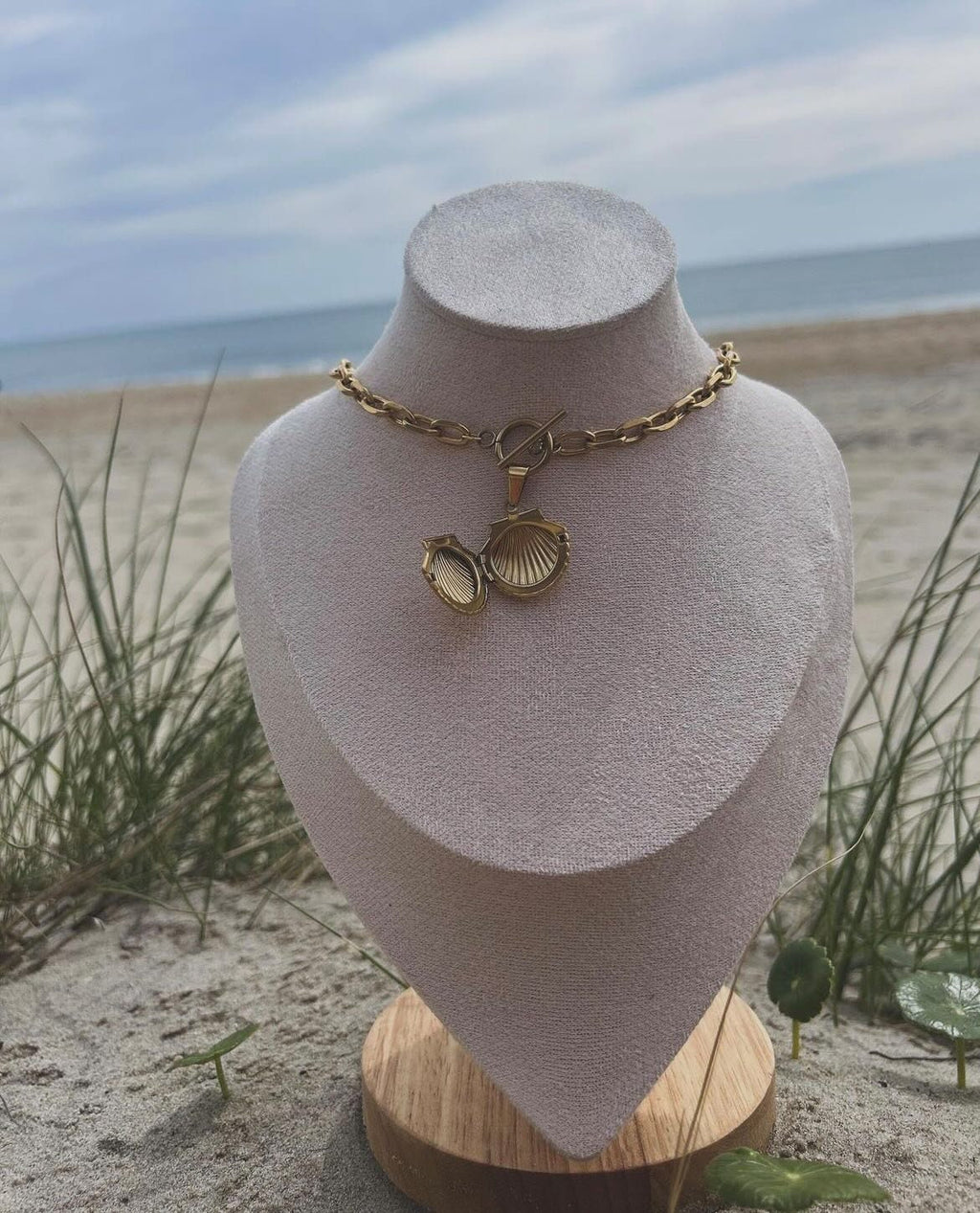 Chunky Mermaid Shell Locket Chain Necklace